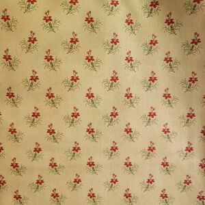 1-1/8yd Moda Fabrics Poinsettia Plaza by 3 Sisters Tan/Red Floral Fabric 44297